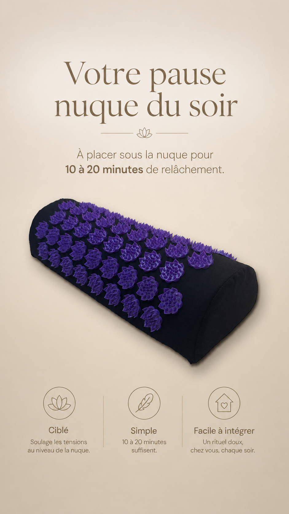 Tapis d'Acupression avec Coussin Cervical – Pressalya